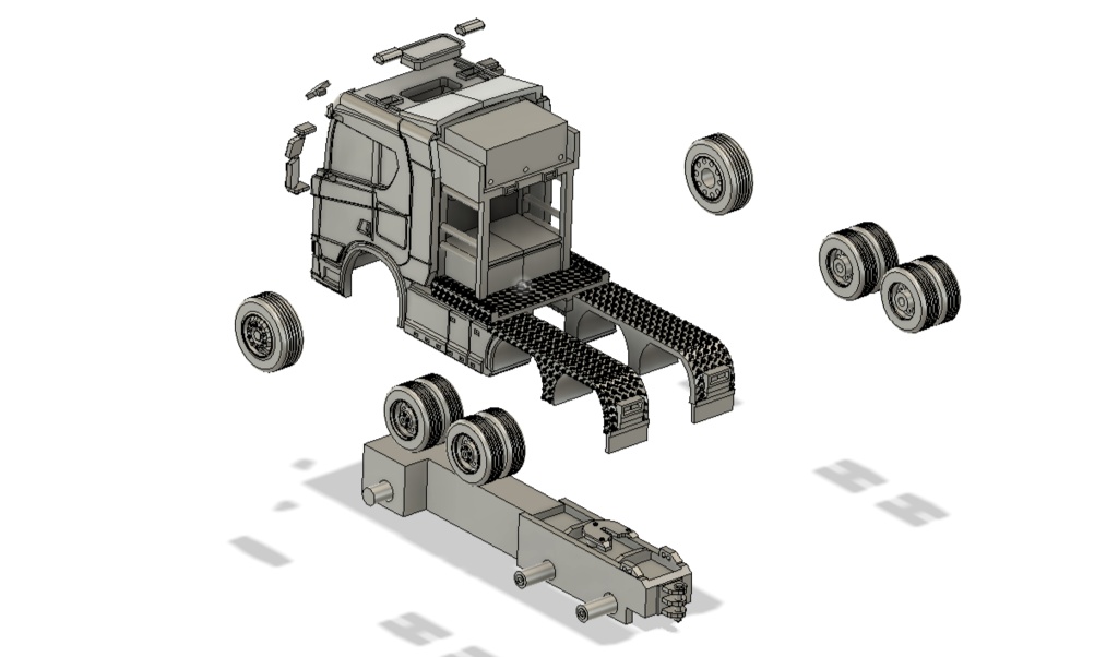 約1/150スケール トラックとトレーラー レジンキット