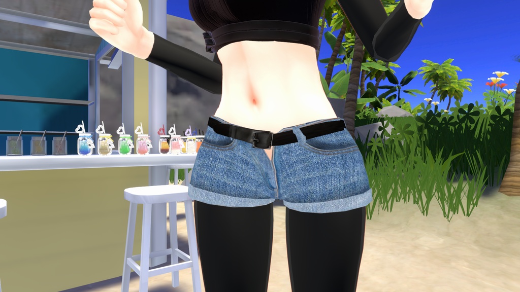 【華夜対応】デニムショートパンツ&スパッツ【無料】