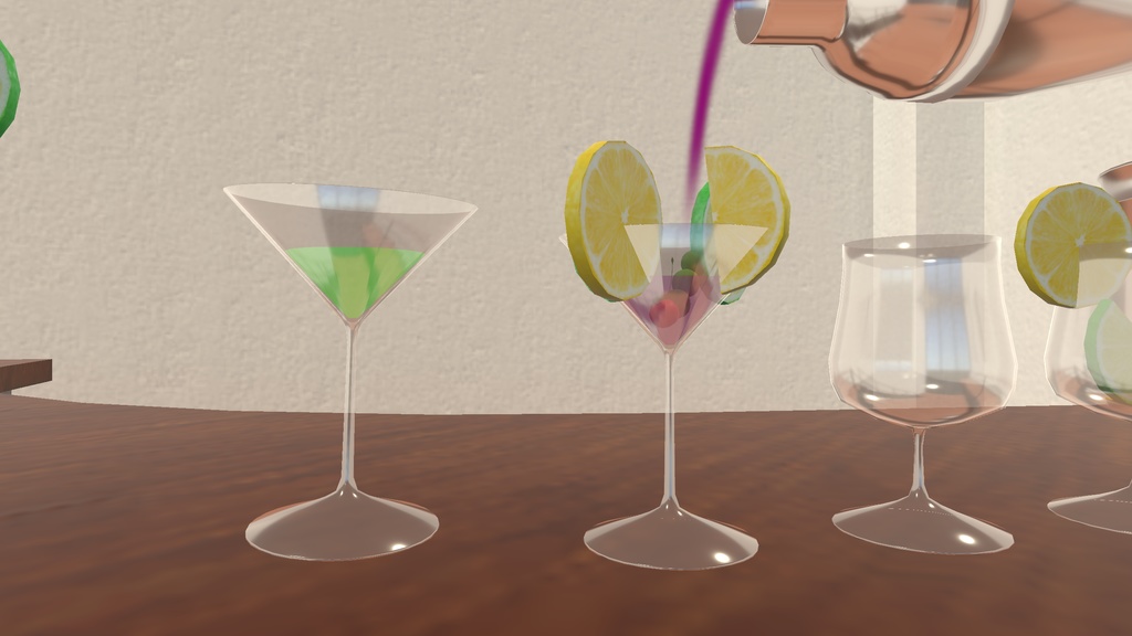 【VRChat向け】カクテルギミック - PC/Quest両対応【ドリンクギミックシリーズDrink Gimmick Series】