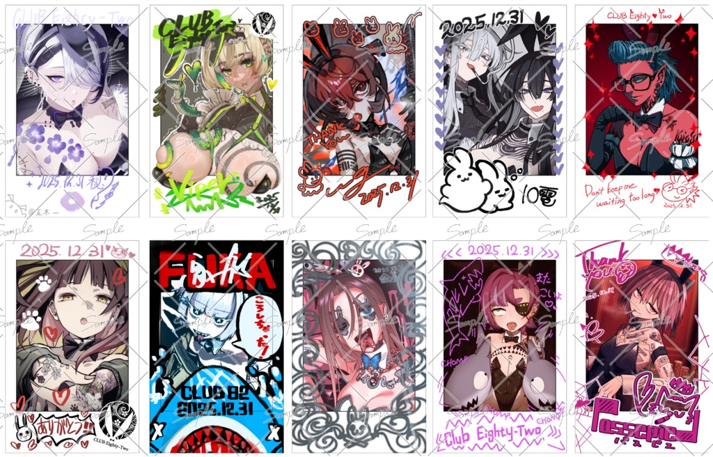 刺青バニー合同2チェキシール