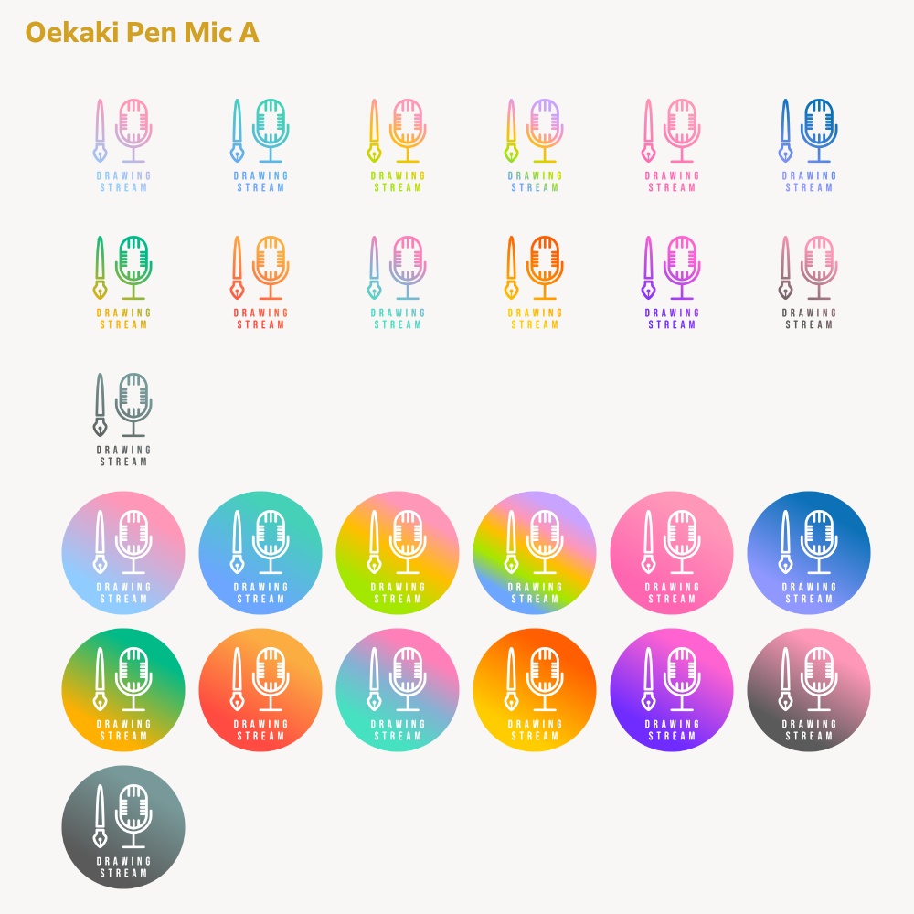 お絵描き配信ロゴ ペンマイク A【サムネ素材・フリー版あります】