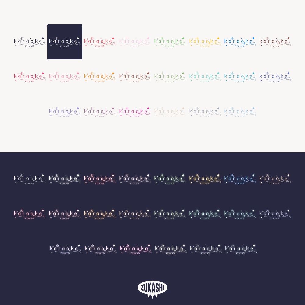雪の結晶のKARAOKE ロゴ【フリー素材・サムネ素材】
