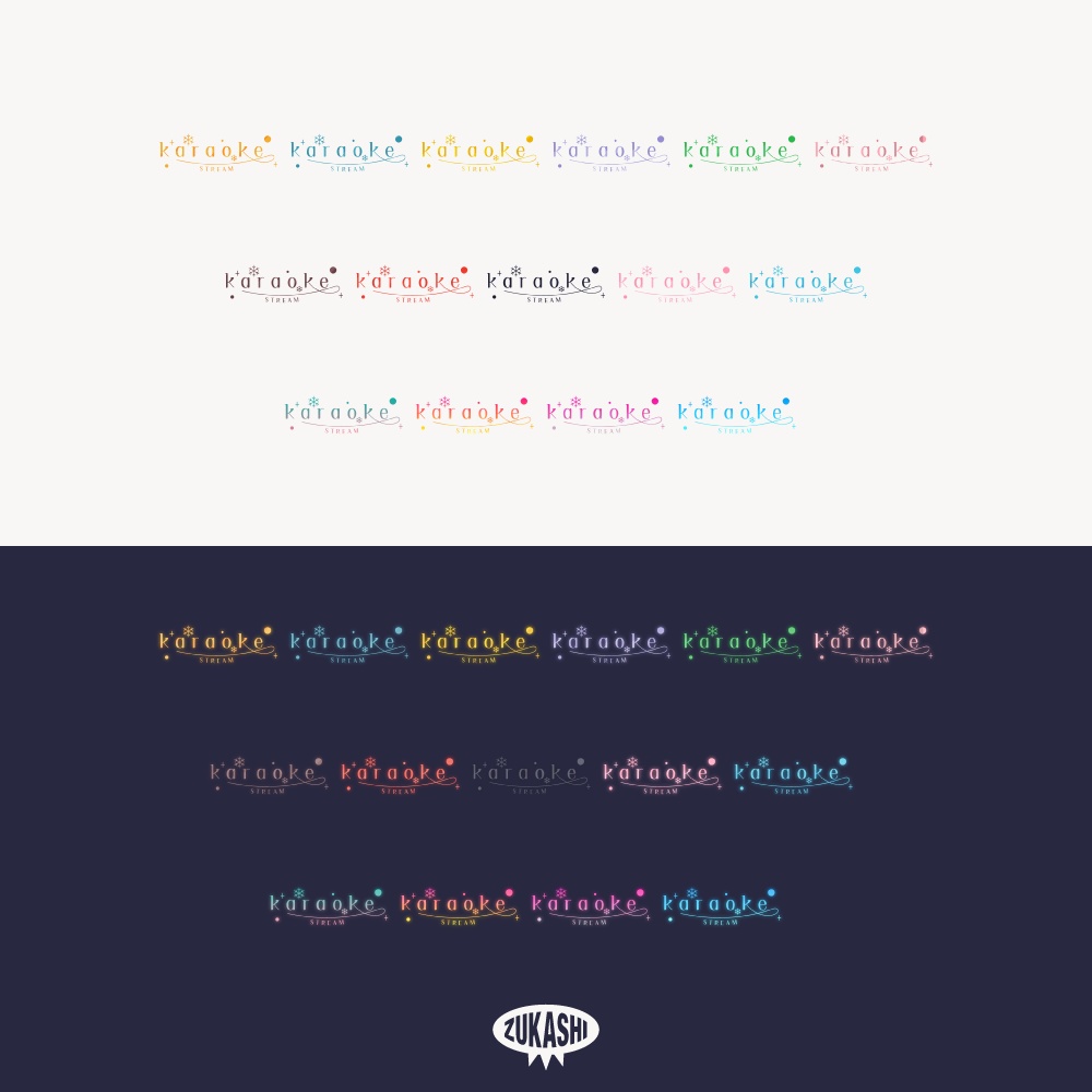 雪の結晶のKARAOKE ロゴ【フリー素材・サムネ素材】