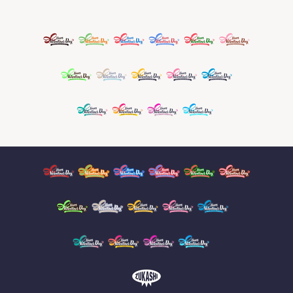 リボン バレンタインデーロゴ 【フリー素材・サムネ素材】