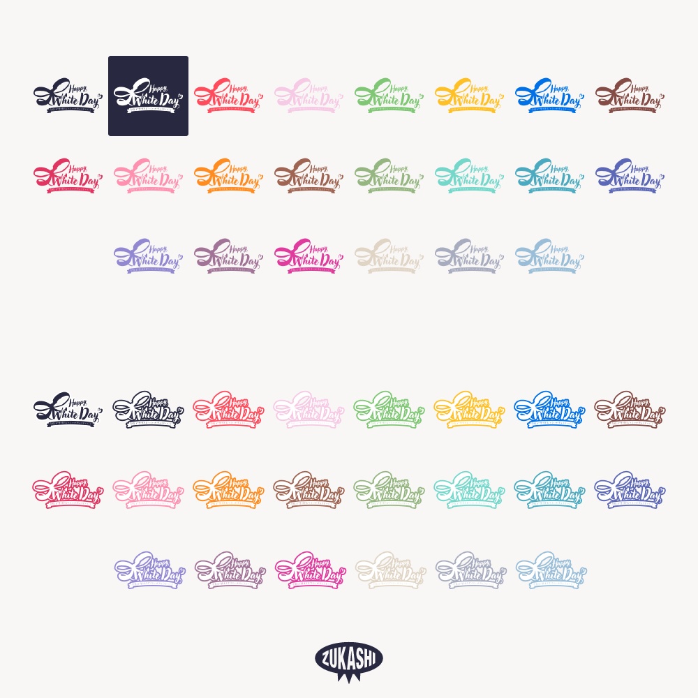 リボンホワイトデー配信ロゴ 【フリー素材・サムネ素材】