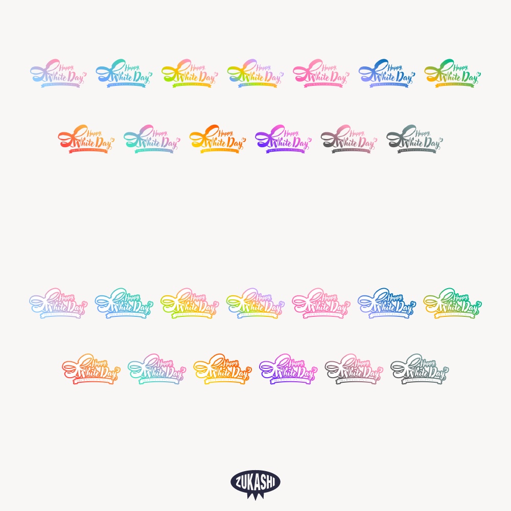 リボンホワイトデー配信ロゴ 【フリー素材・サムネ素材】