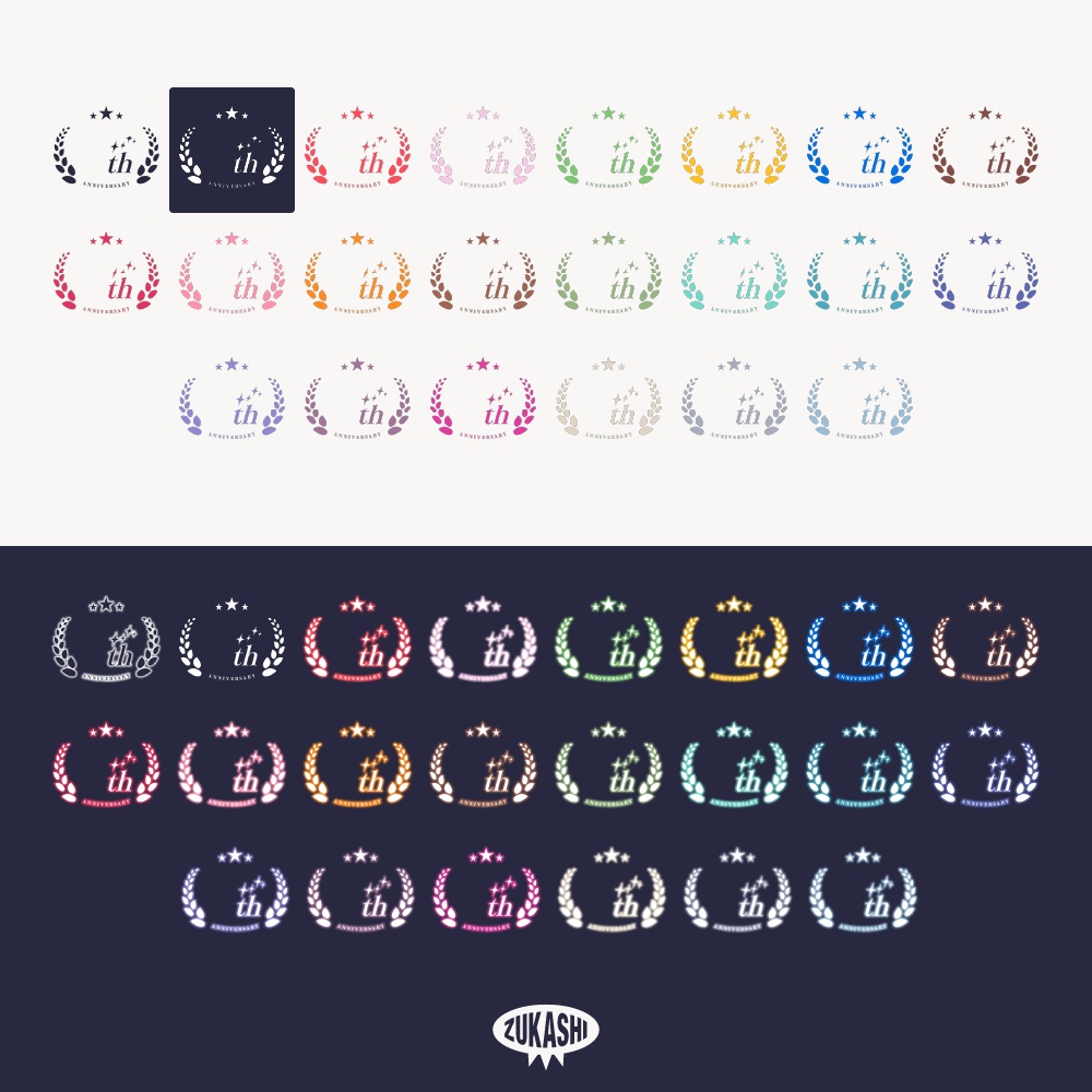 上品なアニバーサリー 配信ロゴ 【フリー素材・サムネ素材】