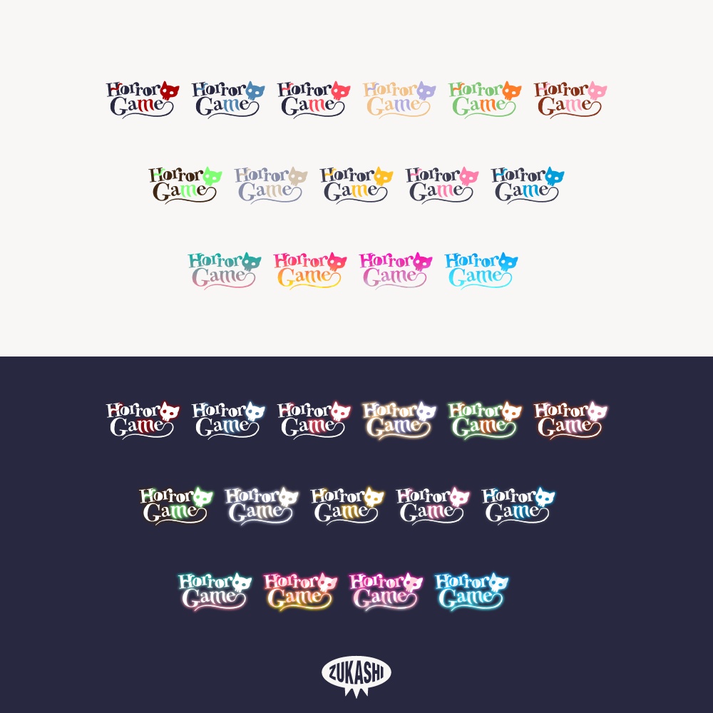 猫ガイコツのホラゲハロウィーン配信ロゴ【フリー素材・サムネ素材】