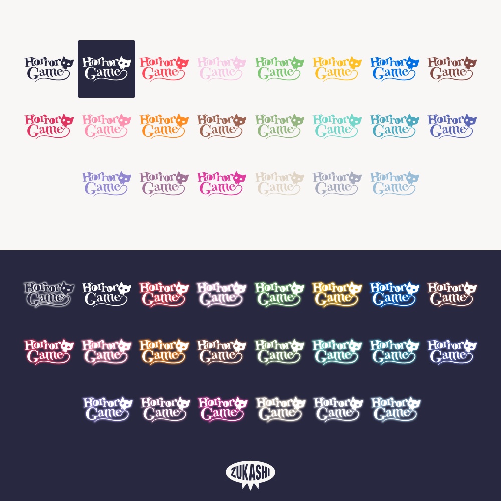 猫ガイコツのホラゲハロウィーン配信ロゴ【フリー素材・サムネ素材】