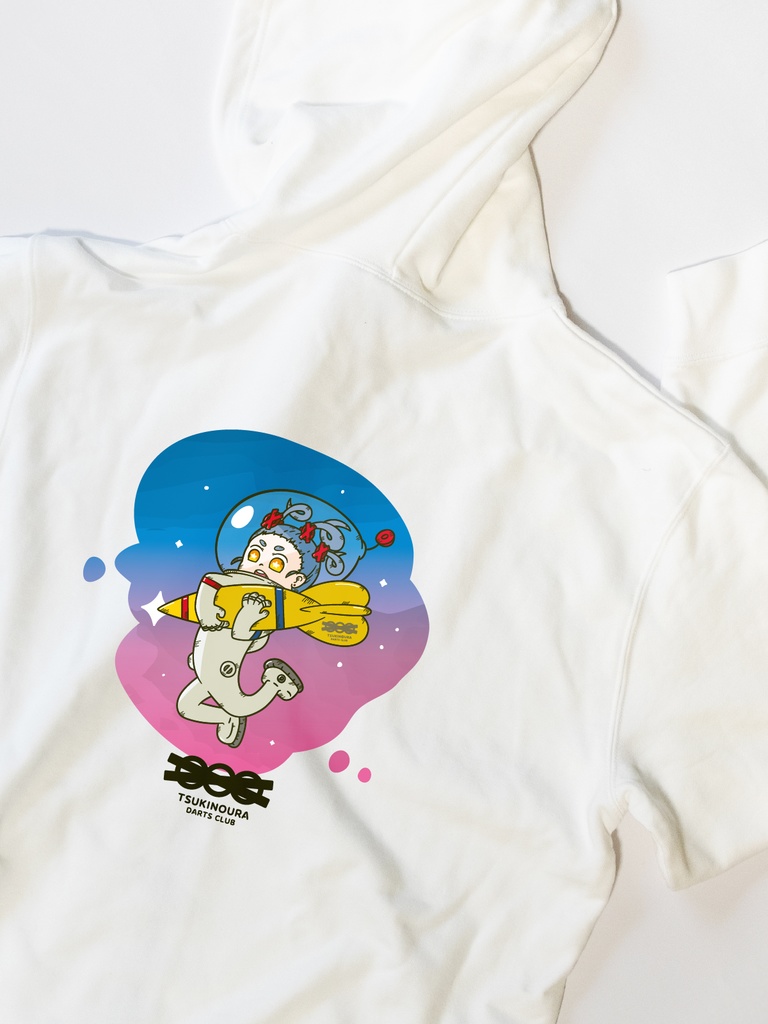 月乃裏ダーツクラブ ずかし パーカー【10.0オンス】