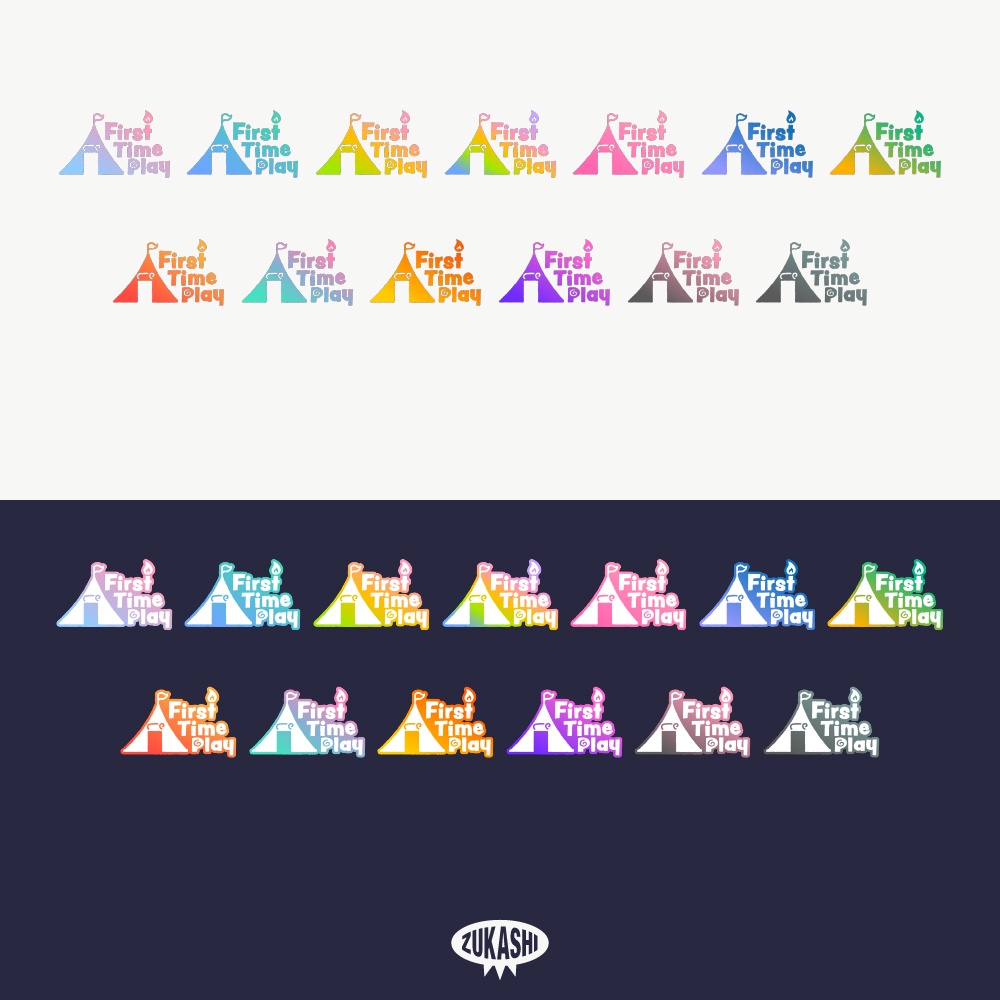 キャンプの初見プレイ配信ロゴ素材【フリー素材・サムネ素材】