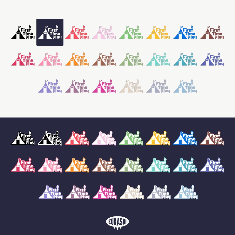 キャンプの初見プレイ配信ロゴ素材【フリー素材・サムネ素材】