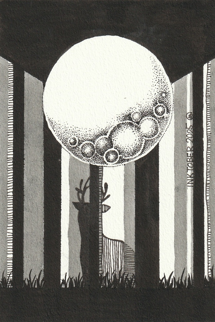 Inktober2025 原画 5 【シカ】