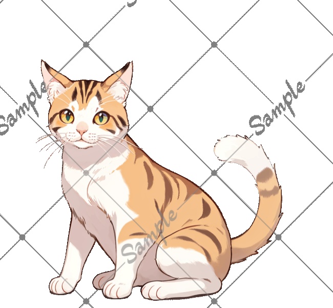 【無料版有】動く!猫イラスト素材【三毛猫編】【2枚目以降の画像クリックで再生】【立ち絵png・gif・webm・mp4】