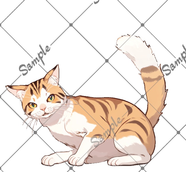 【無料版有】動く!猫イラスト素材【三毛猫編】【2枚目以降の画像クリックで再生】【立ち絵png・gif・webm・mp4】