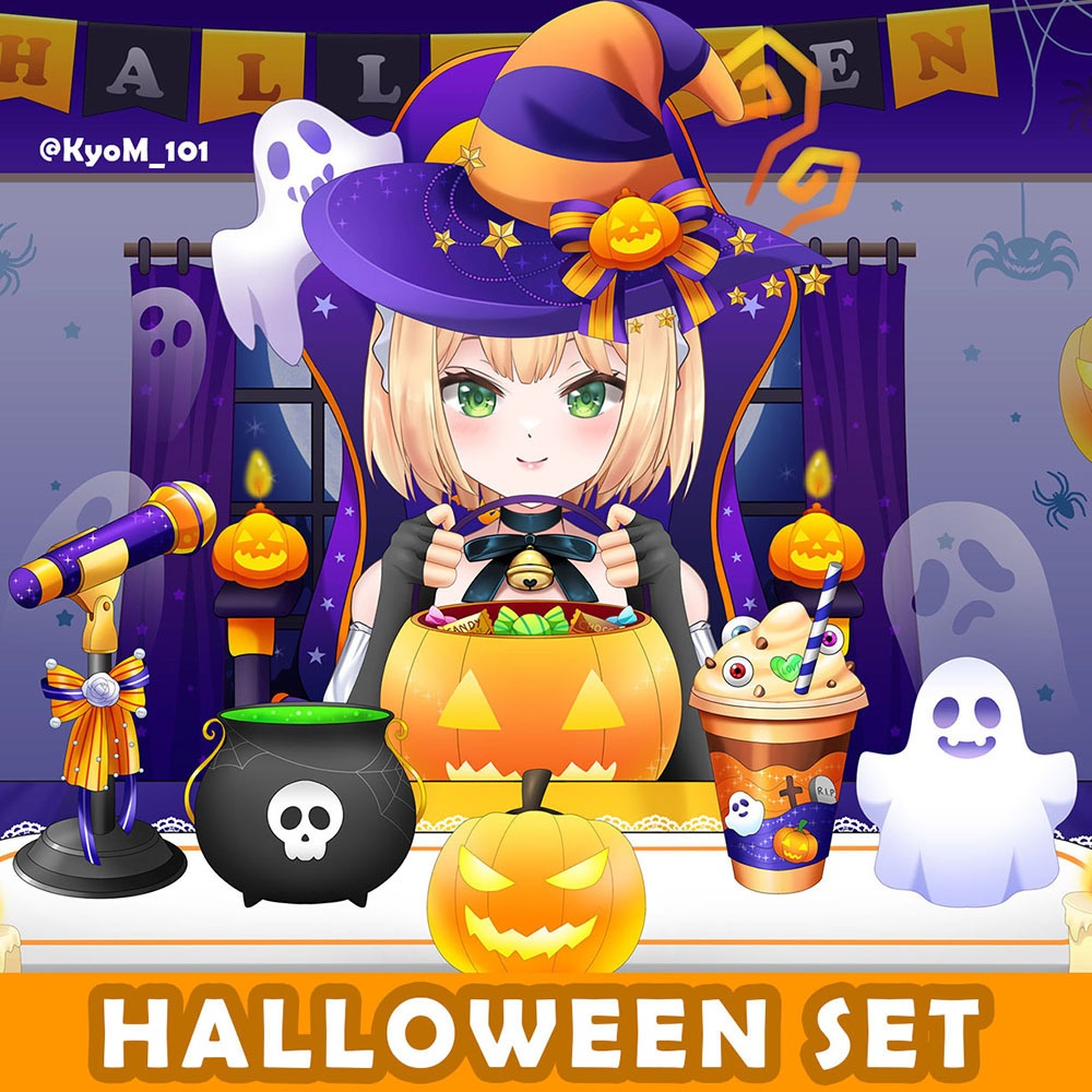 Special Halloween Decoration Set 2: Vtuber Streaming Asset