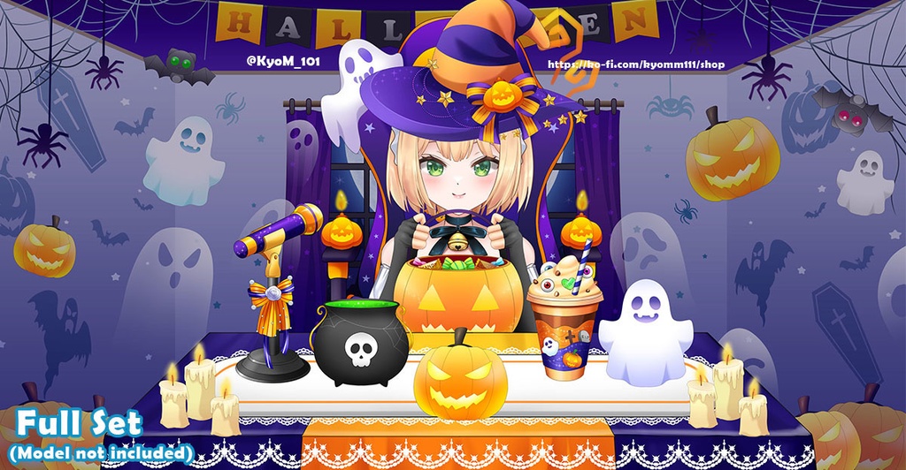 🎃 特別ハロウィンデコレーションセット 2:VTuber配信素材 🎃