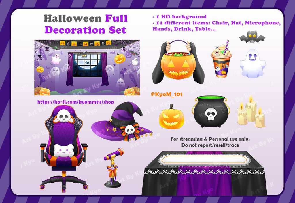 🎃 特別ハロウィンデコレーションセット 3:VTuber配信素材 🎃