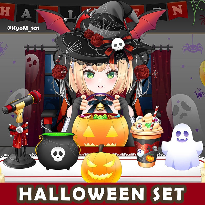 Special Halloween Decoration Set 1: Vtuber Streaming Asset