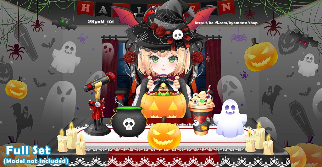 🎃 特別ハロウィンデコレーションセット1:VTuber配信素材 🎃