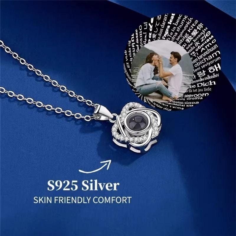 写真投影カスタム ペアアクセサリー オーダー ネックレス 安い シルバー