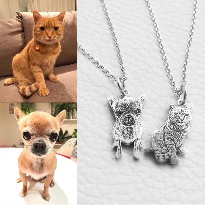 ペット写真 刻印 キーホルダー 犬・猫 オーダーメイド ネックレス ブレスレット