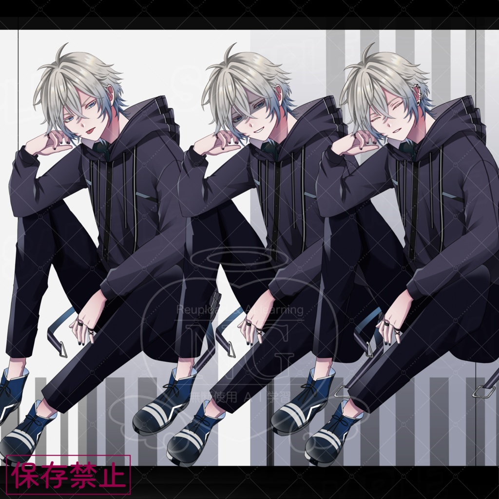 中性的な眼鏡男性立ち絵素材