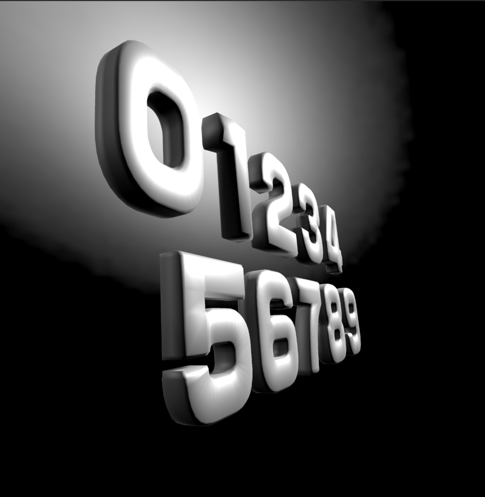 数字の3D素材(unity)
