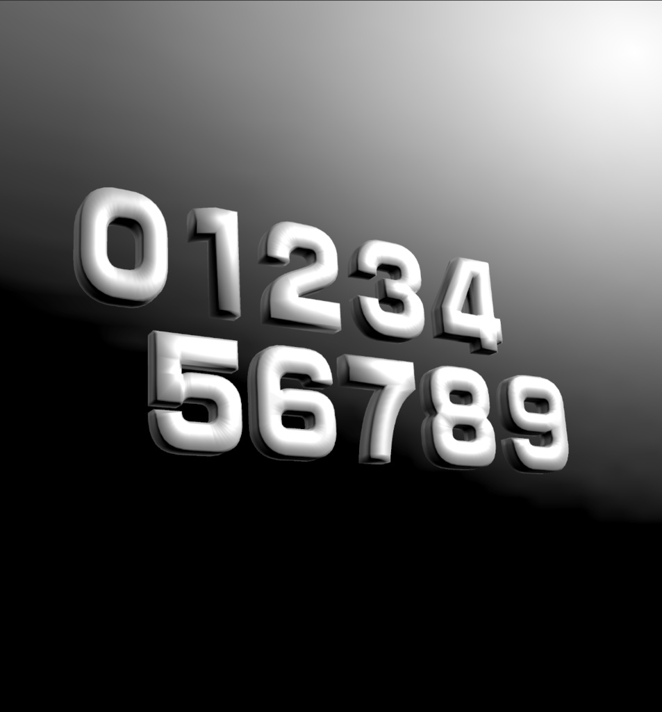 数字の3D素材(unity)