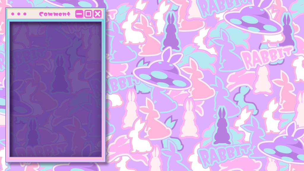 【VTuber向け】ヴェイパーウェイヴ+うさぎの配信画面素材【フリー配布】