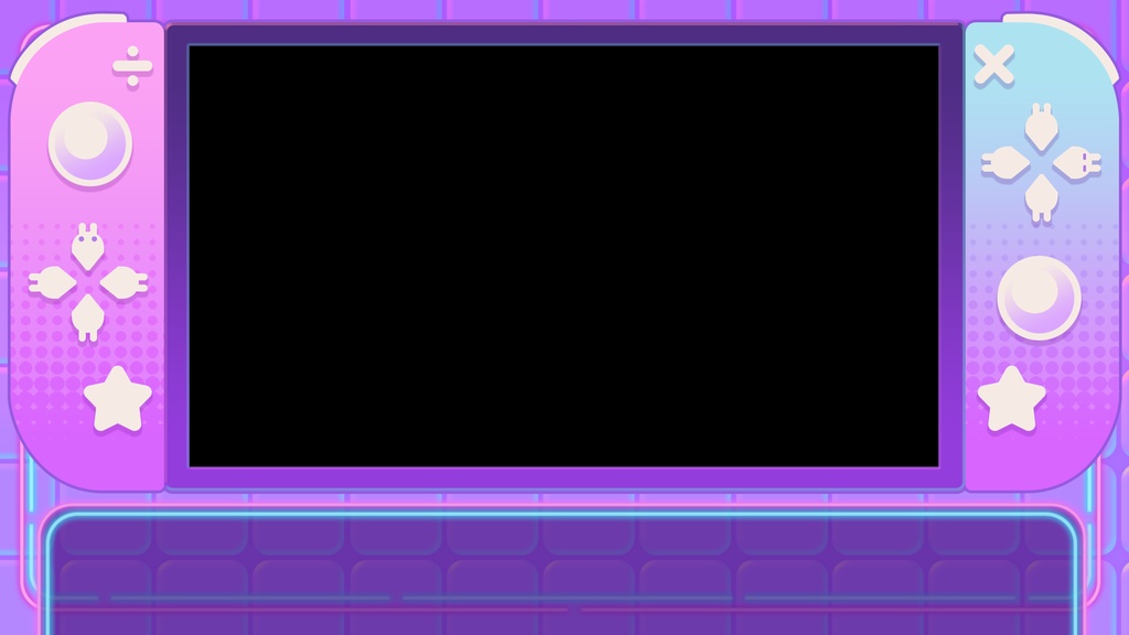 【VTuber向け】ヴェイパーウェイヴ+うさぎの配信画面素材【フリー配布】