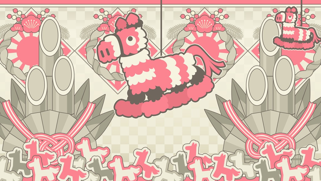 【VTuber向け】配信用デザイン素材・午年2026【フリー配布】※利用規約あり