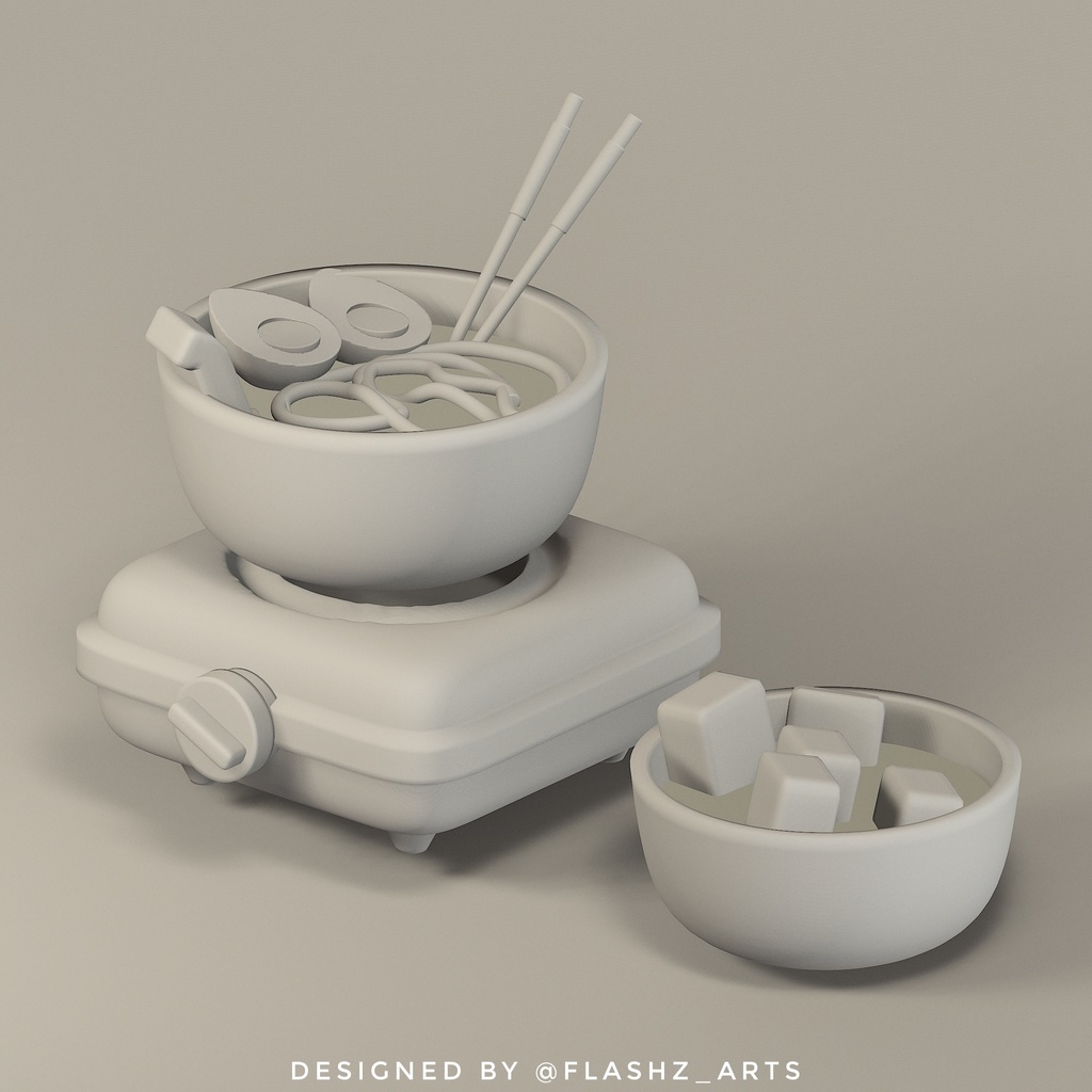 Gas cooker with noodle ramen bowl