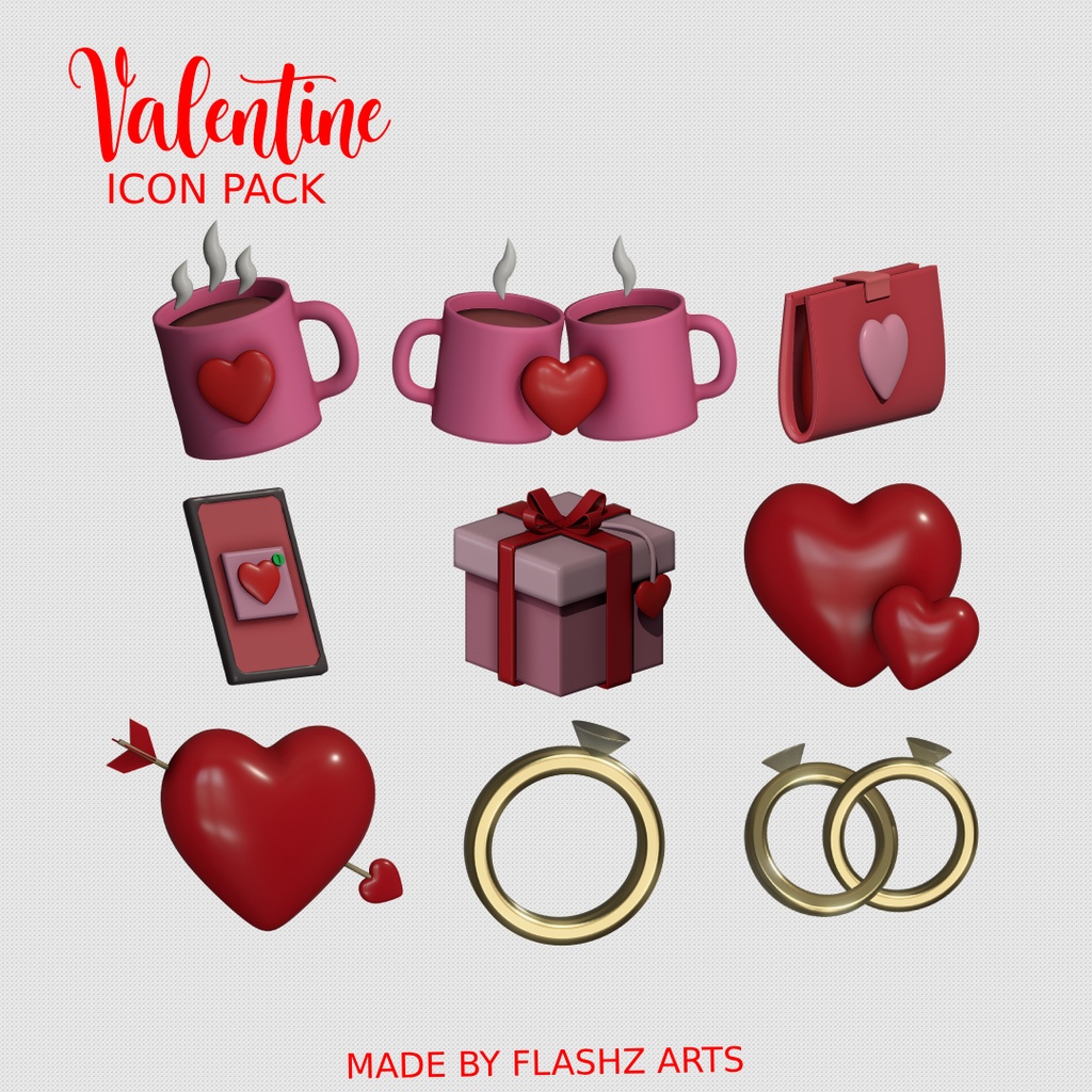 3D Valentine Icon Pack 
