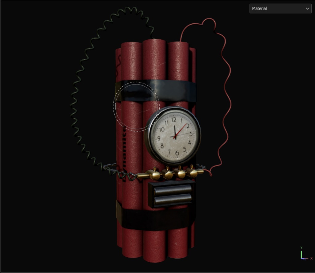 3D Time Bomb with Dynamite Model