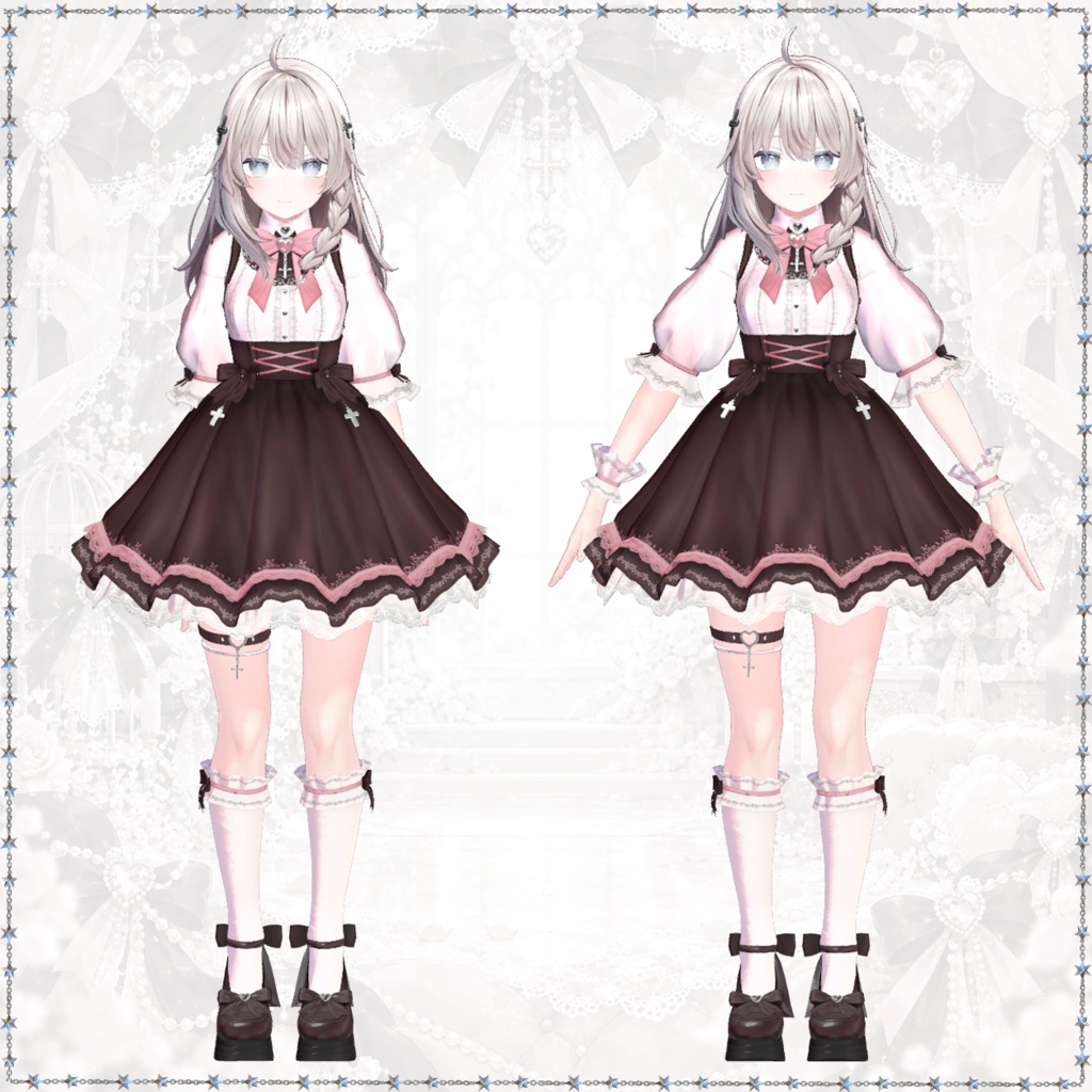 【しなの対応】Noir Ribbon Outfit|3D衣装