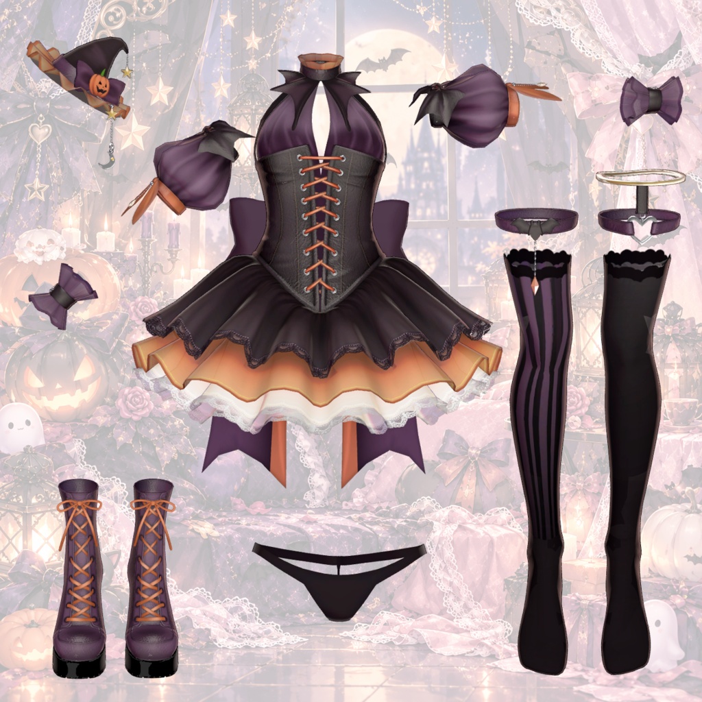 【しなの対応】Halloween Witch Outfit|3D衣装