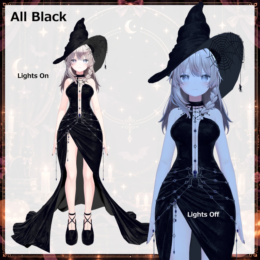 【しなの対応】Blood Moon Widow Outfit|3D衣装