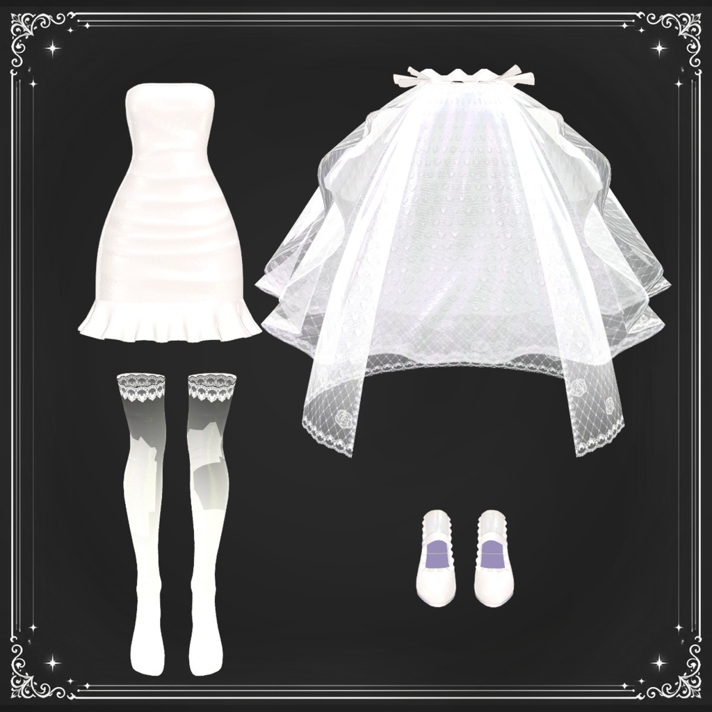 【しなの対応】Bridal Lace Outfit|3D衣装