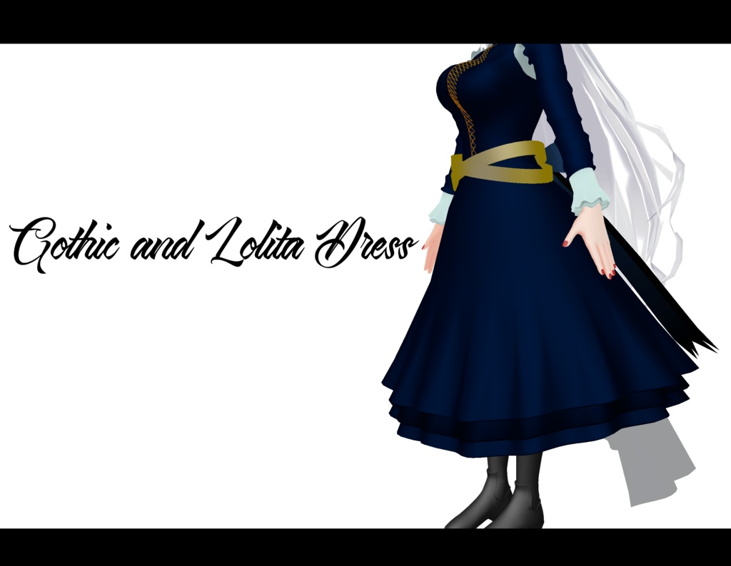 【スキニング済みVRC想定着せ替え用3Dモデル】Gothic&LolitaDress