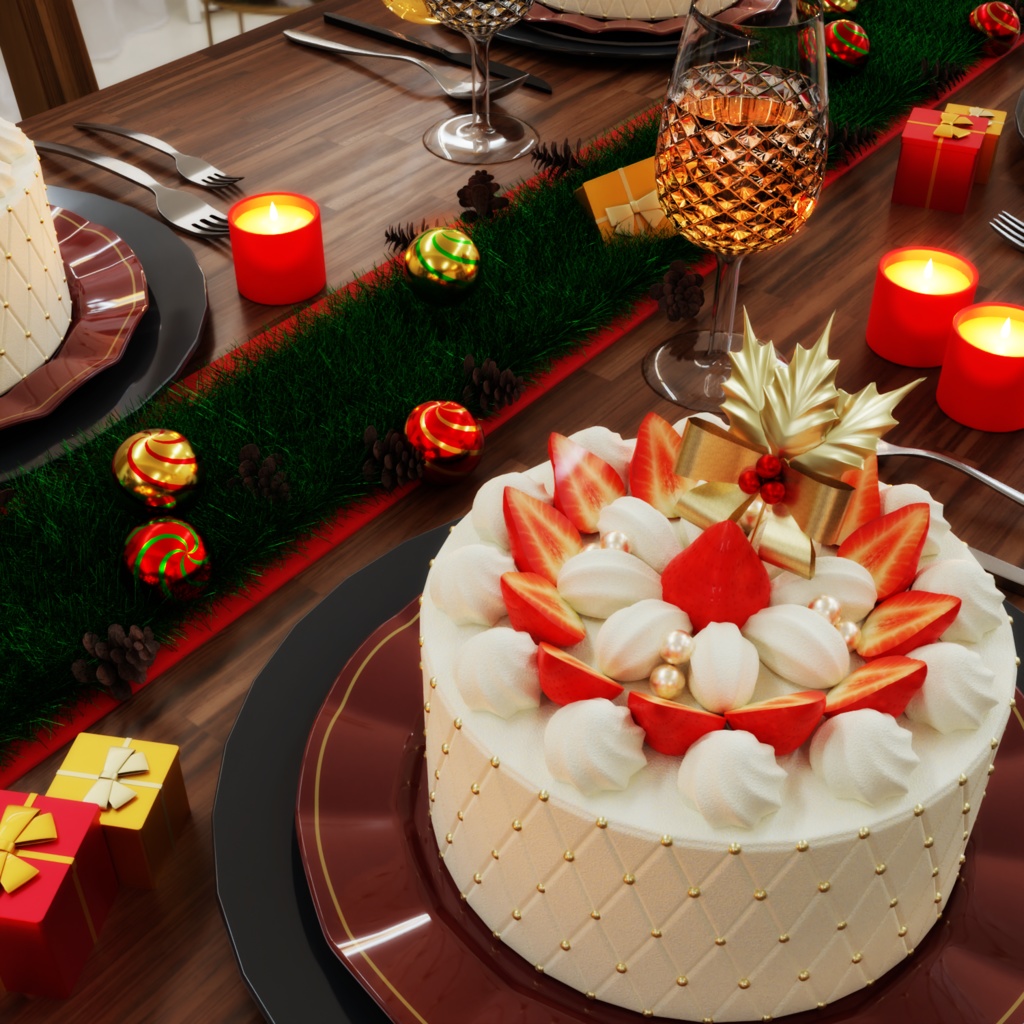 Christmas cake【VRChat想定オリジナル3Dモデル】