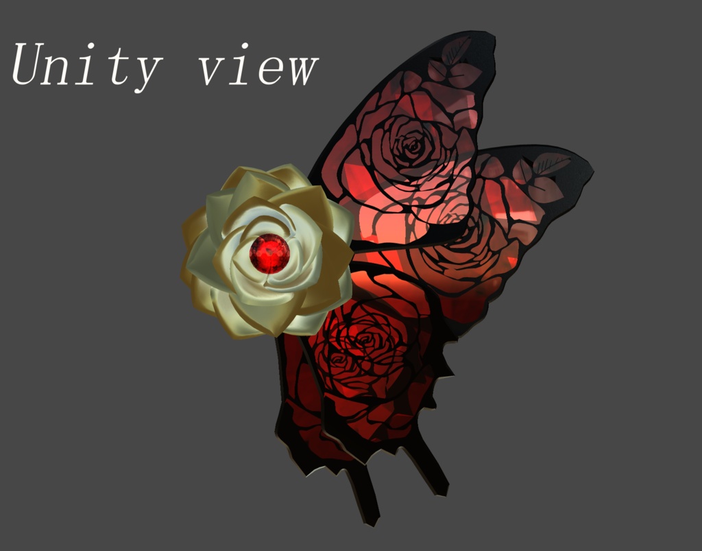 月季蝶の花【VRChat想定オリジナル3Dアクセサリー】