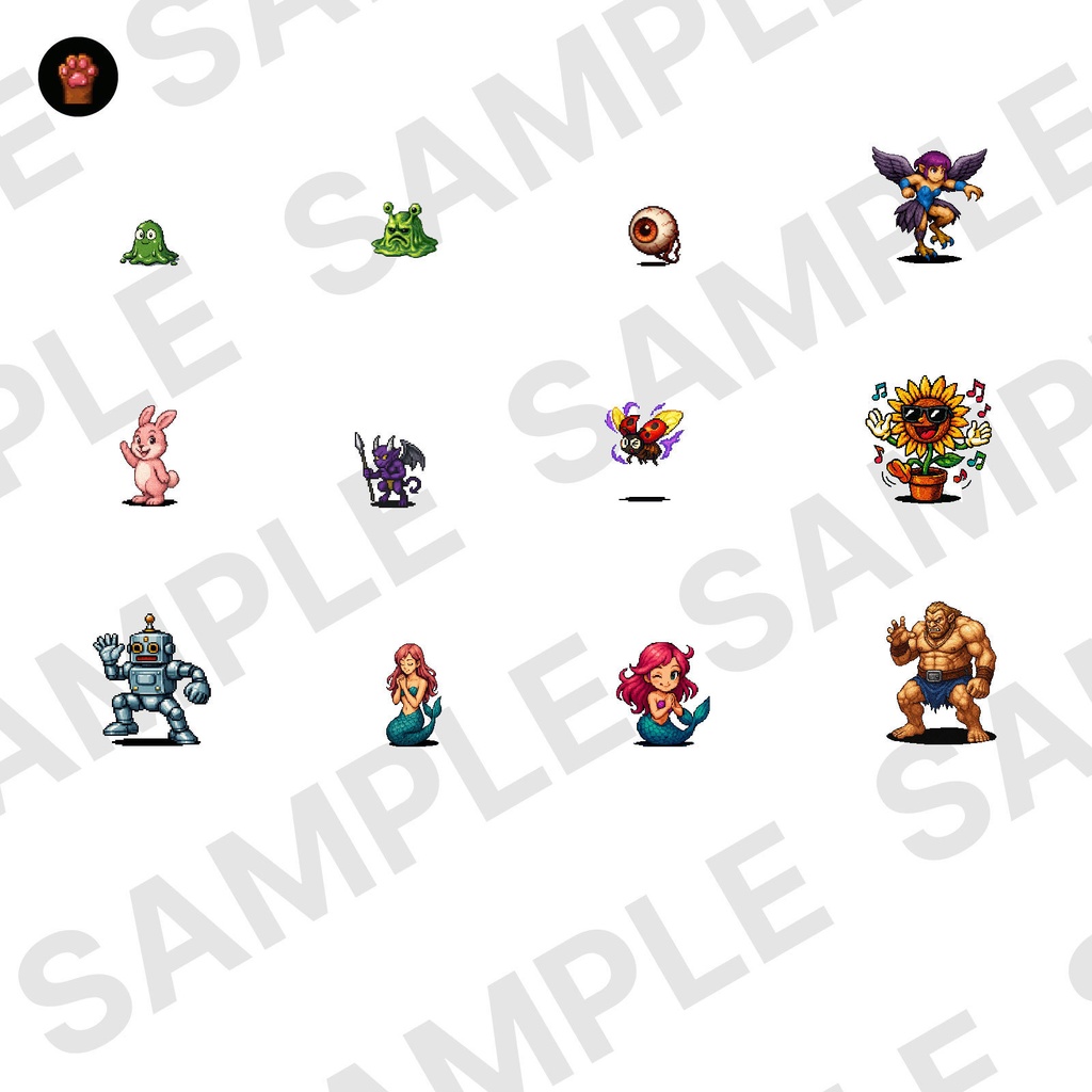 FR-01|無料お試し FR-01|ドット絵10点(透過PNG/おまけ付き) FR-01 | Free Sample Pack (10 PNG, +Bonus)