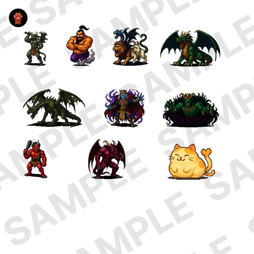 ST-01|RPG向けドット絵モンスター50体(透過PNG/商用OK) / Fantasy Pixel Monsters x50 (PNG, Commercial OK)