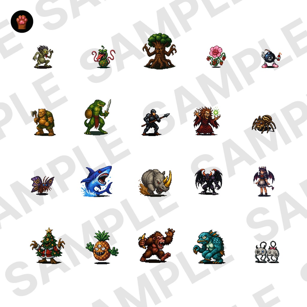 ST-01|RPG向けドット絵モンスター50体(透過PNG/商用OK) / Fantasy Pixel Monsters x50 (PNG, Commercial OK)