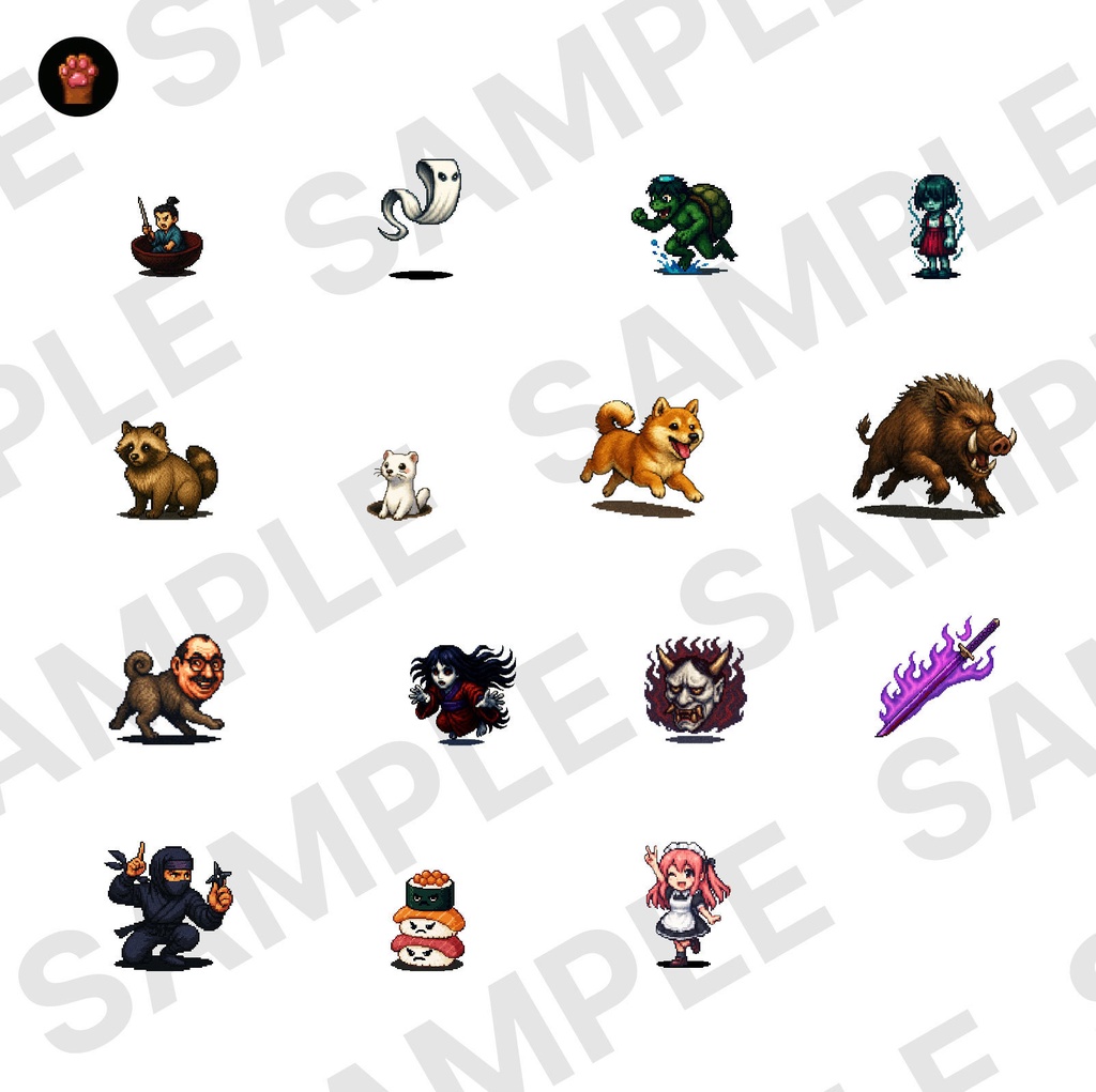 CP01-A01|和素材:妖怪・都市伝説30体(透過PNG/商用OK) / Japanese Yokai & Urban Legends x30 (PNG)