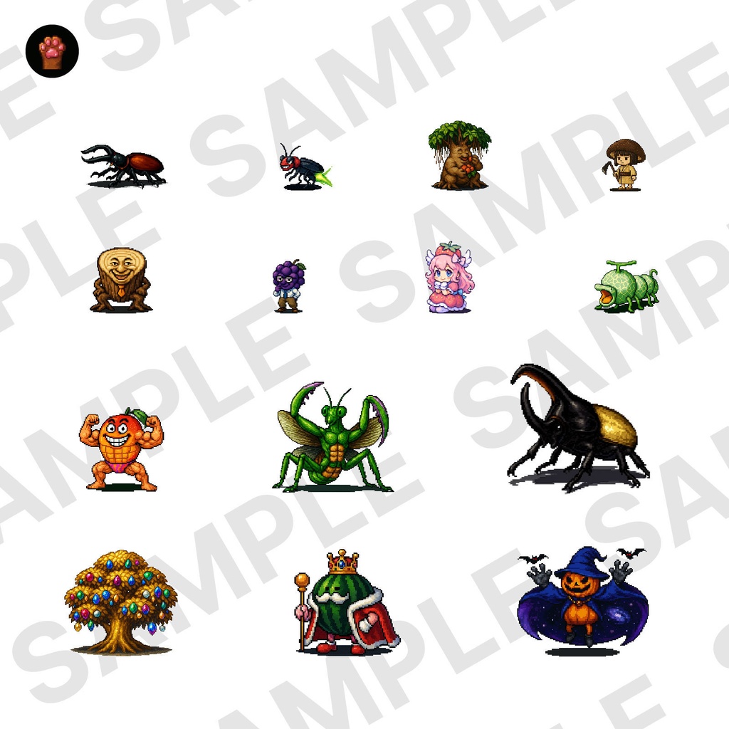 CP03-C01|昆虫・自然30体(透過PNG/商用OK) / Insects & Nature x30 (PNG)