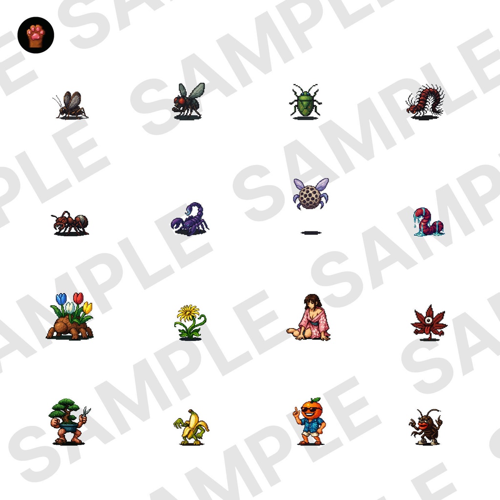 CP03-C01|昆虫・自然30体(透過PNG/商用OK) / Insects & Nature x30 (PNG)