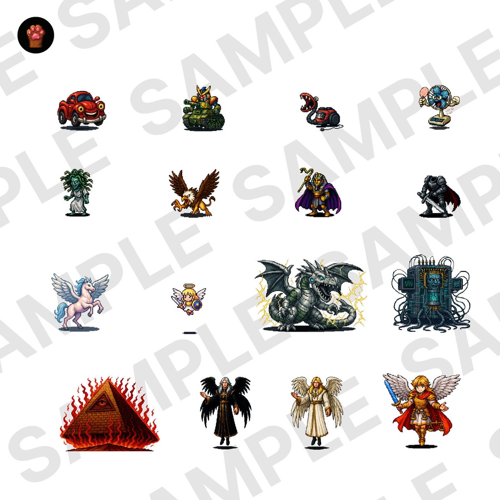 CP04-D01|神話・機械30体(透過PNG/商用OK/おまけ) / Myth & Machines x30 (PNG, +Bonus)