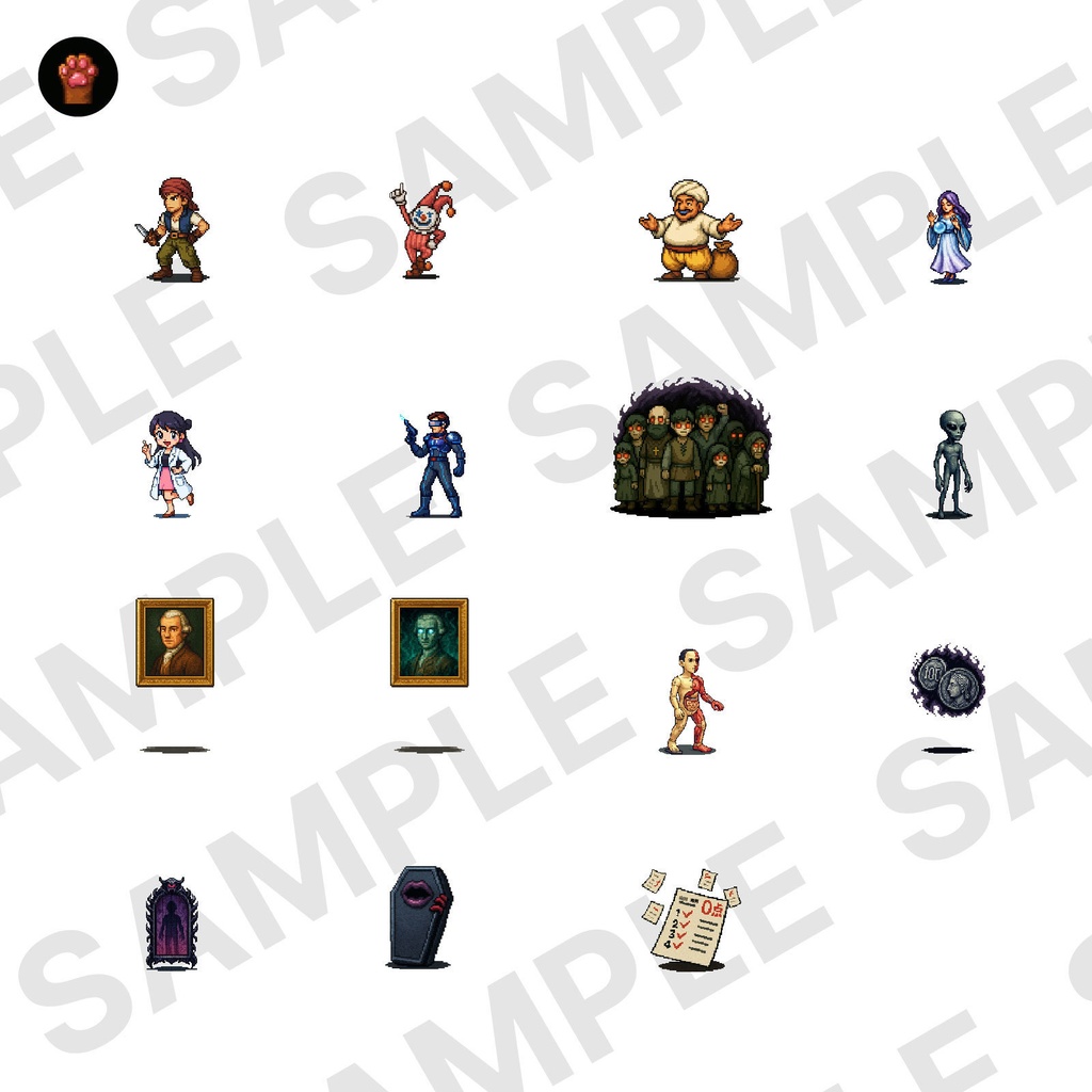 CP05-E01|人物・罠30点(透過PNG/商用OK) / Characters & Traps x30 (PNG)